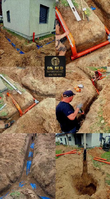 Kolaż realizacji ziemnych i brukarskich DK-BUD